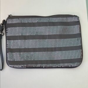 Bath & Body Works gray sequin wristlet pouch